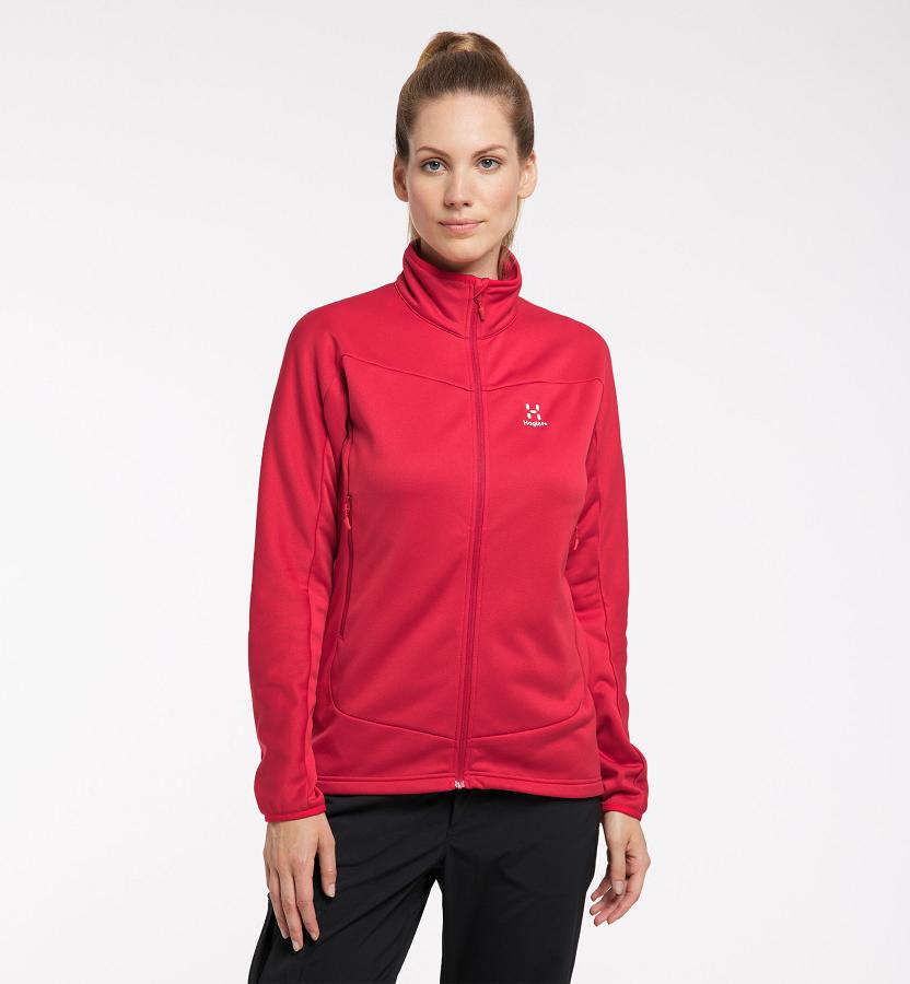 Haglöfs Frost Mid Layer Red For Womens CNKOY1549 Australia